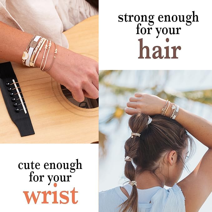 K'lani Hair Tie Bracelets for Women - Elastic Hair Bands That Double as Stylish Jewelry - Rise - Small