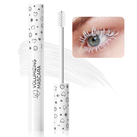 Colored White Mascara for Eyelashes Set,Colorful Waterproof for eyelashes Long lasting Charming Voluminous for Women Halloween Eye Makeup (1Pcs 04#White, F)