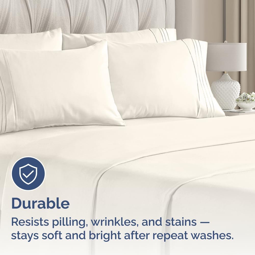 King Pillow Cases Set of 10 - Ultra Soft Hotel Quality Pillowcase Covers - Comfy. Cozy & Wrinkle Free - Shrink, Stain and Fade Resistant - Machine Washable Pillow Protectors - 10 Piece Set - Off White