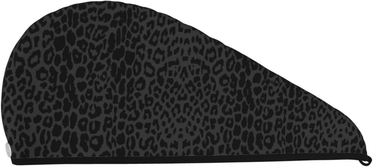 Leopard Hair Towel Wrap, Absorbent Hair Drying Towel, Microfiber Hair Drying Cap Turban for Drying Curly Long Thick Hair