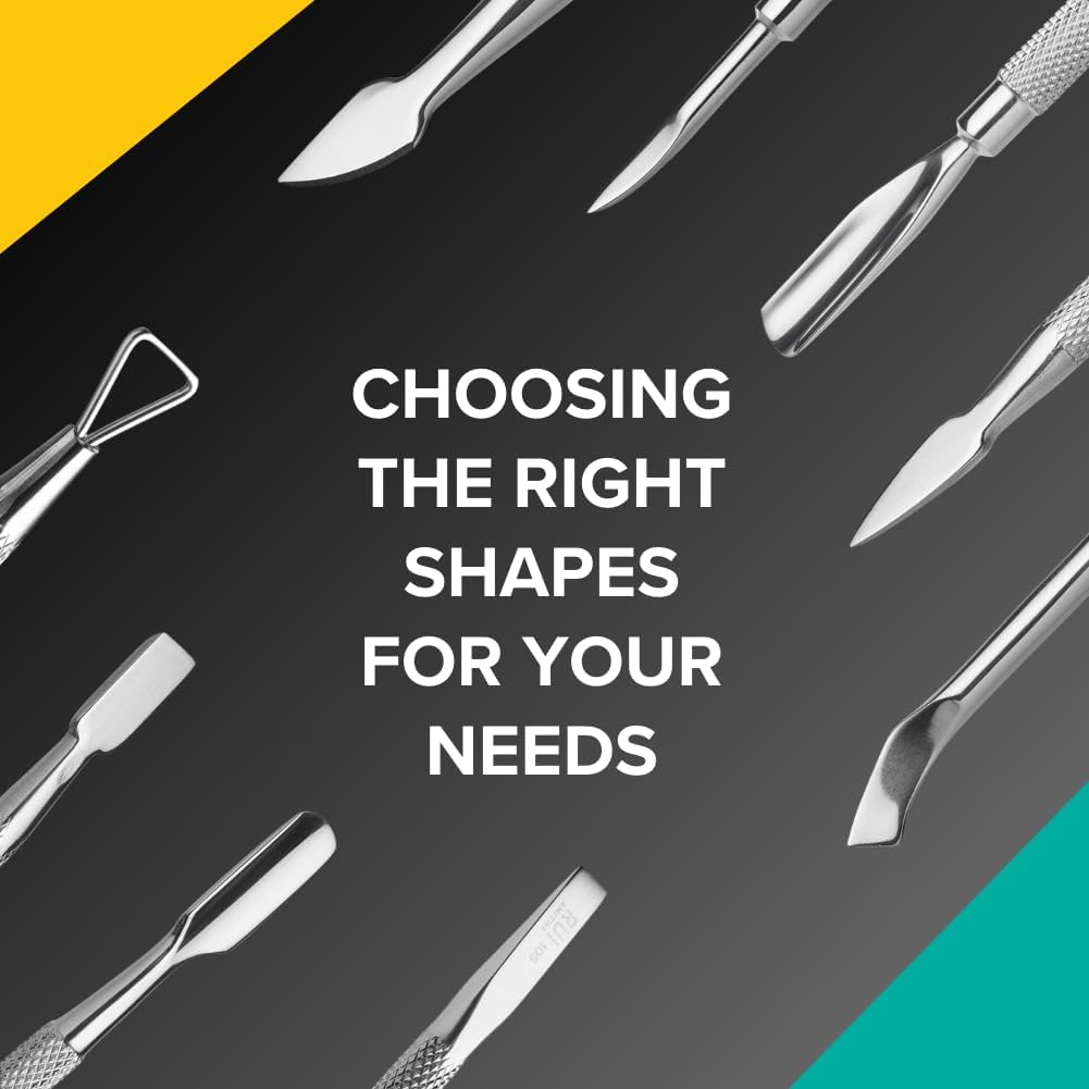 Rui Smiths Pro Cuticle Pusher with 2 Ends - Stainless Steel Manicure Tool - Style 104