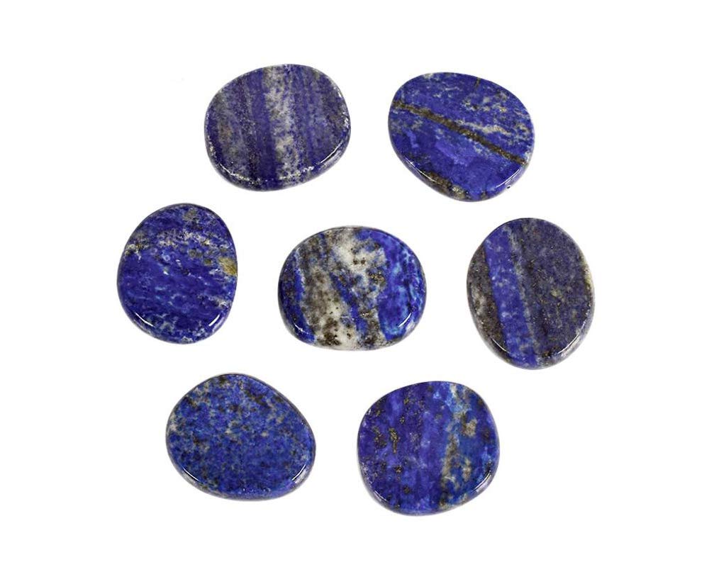 7 Pieces Natural Lapis Lazuli Healing Crystal Massage Stones Set for Professional or Home Spa (Lapis Lazuli)