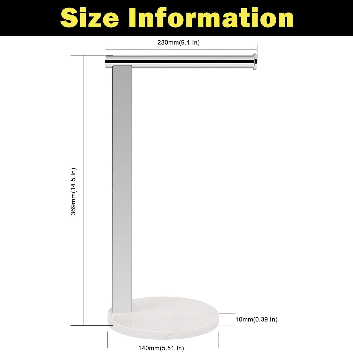 Stainless Steel L-Shaped Hand Towel Holder, SUS304 Bathroom Towel Rack with Thickened Base for Countertop Vanity (Chrome)