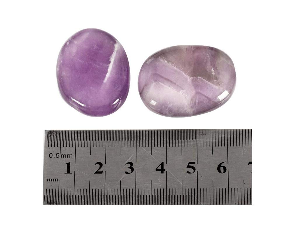 7 Pieces Natural Amethyst Healing Crystal Massage Stones Set for Professional or Home Spa, Smooth and Natural Massage Stones (Amethyst)