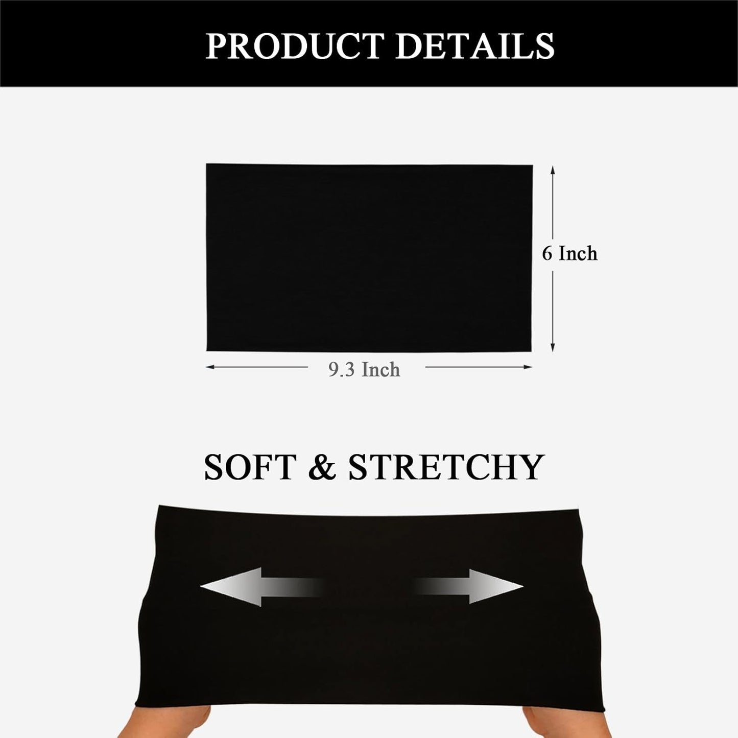 Wide Headbands for Women Stretchy Headband Workout Head Bands for Women's Hair Band Non Slip Head Wrap Black White Gray 6 Pack