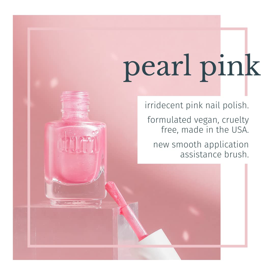 duri Nail Polish 30 Pearl Pink, Light Metallic Pink Color, Full Coverage, Fast drying, Long Lasting, 0.45 Fl Oz