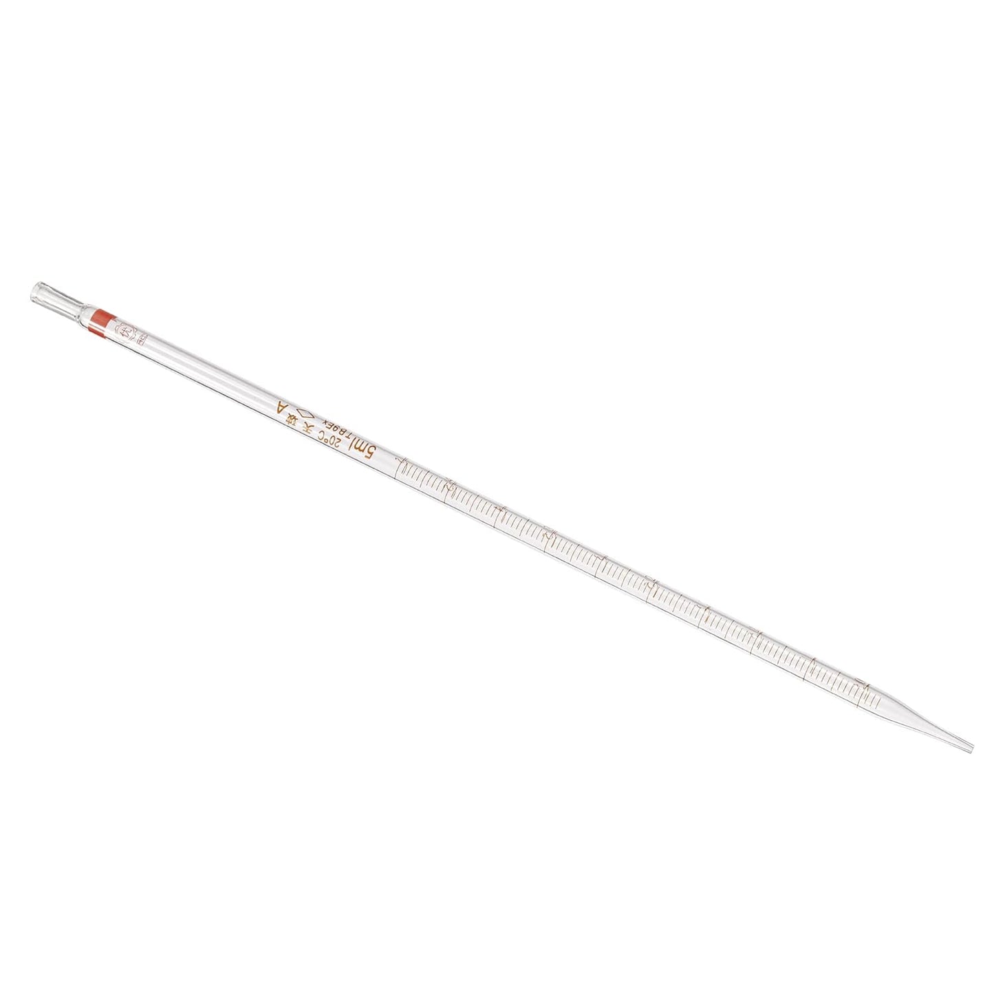 PATIKIL Graduated Dropper Pipettes, 1 Pcs 5ml Reusable Borosilicate Glass Pipette for Transfer Liquid for Laboratory, Chemistry, Clear