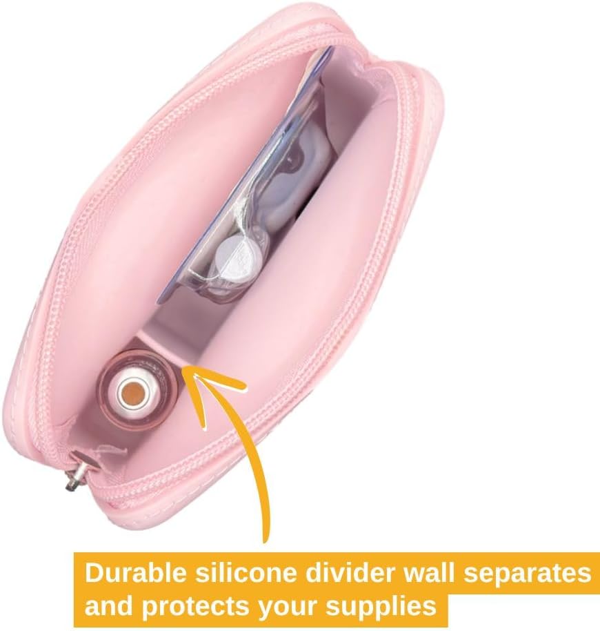 Omnipod Protective Travel Case | Silicone Storage fits an Insulin Vial and One Pod| Diabetic Care Products | Diabetes Supplies Organizer (Pink)
