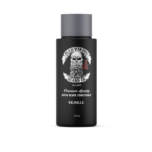 Mad Viking Valhalla Biotin Beard Conditioner – Restores, Moisturizes and Softens - Deep Conditioning and Reduced Frizz - Smooth Sandalwood & Vanilla Scent, Made in the USA - 8oz