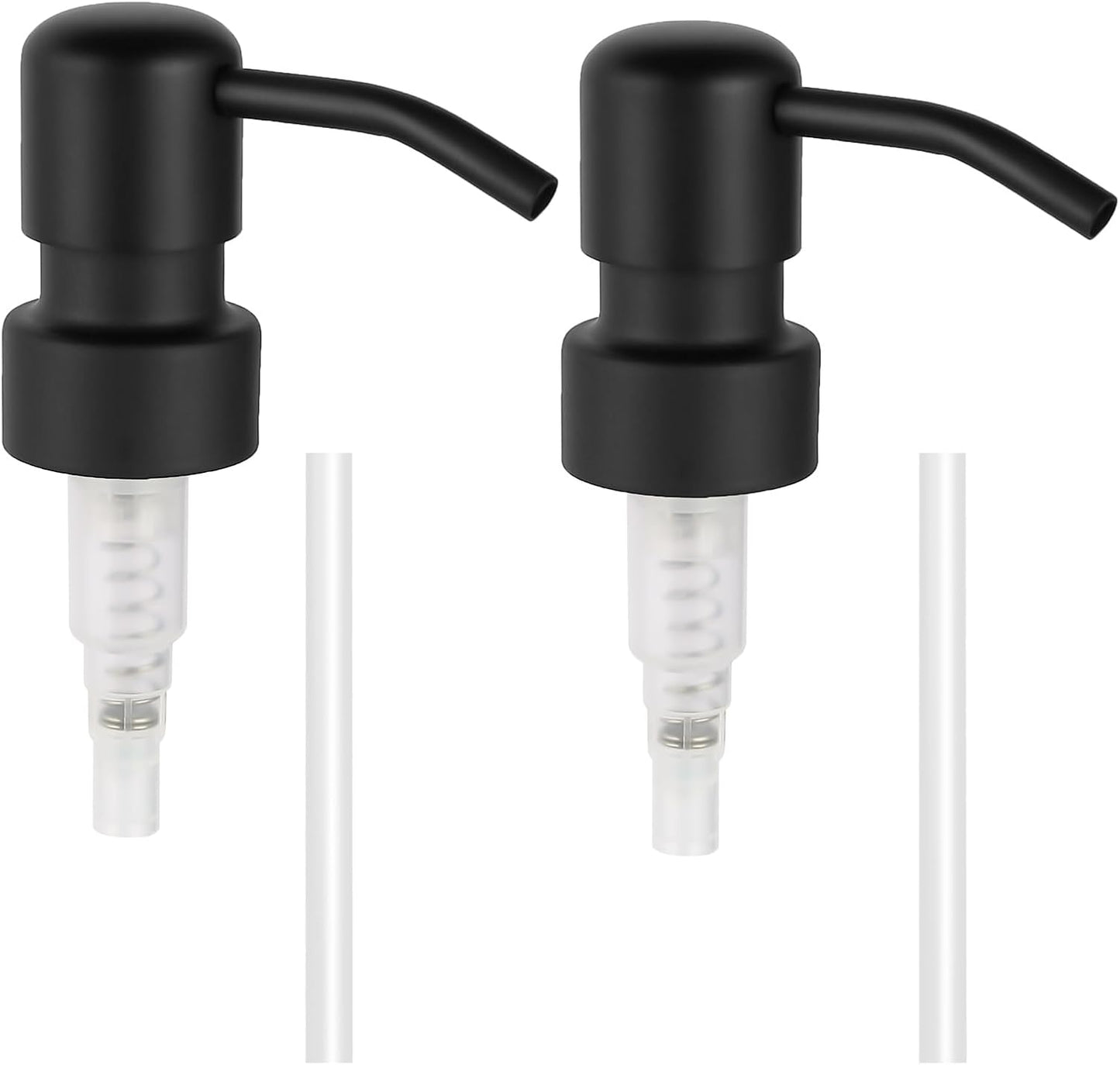 Stainless Steel Black Soap Dispenser Pump,28MM Soap Pump Replacement for Sanitizer, Lotion, Shampoo, Conditioner (2 Pack)