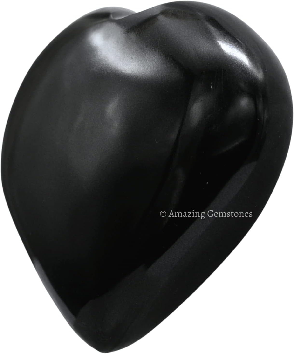 Amazing Gemstone Black Obsidian Crystal Heart Palm Stone - Pocket Massage Worry Stone for Natural Body Chakra Balancing, Reiki Healing and Crystal Grid