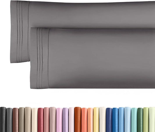 Long Pillowcases - Body Pillow Cover - Long Pillow Insert for Sleeping, Side Sleepers - Soft & Breathable Body Pillow Case with Envelope Enclosure - Comfy & Machine Washable - 20" x 54" (Dark Grey)