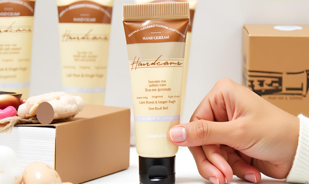 6 Pack Travel Size Hand Cream Set - 1 oz Moisturizing Lotion for Dry Cracked Hands, Light Rose & Ginger Sugar Scented Hand Lotion Gift for Women, Nurses, Teachers, Bridesmaids Gifts