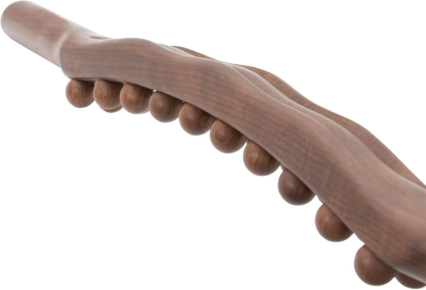 Guasha Wood Stick Tools Wooden Therapy Scraping Lymphatic Drainage Massager, Double Row 20 Beads Point Treatment Gua Sha Tools for Back Leg,1 pcs