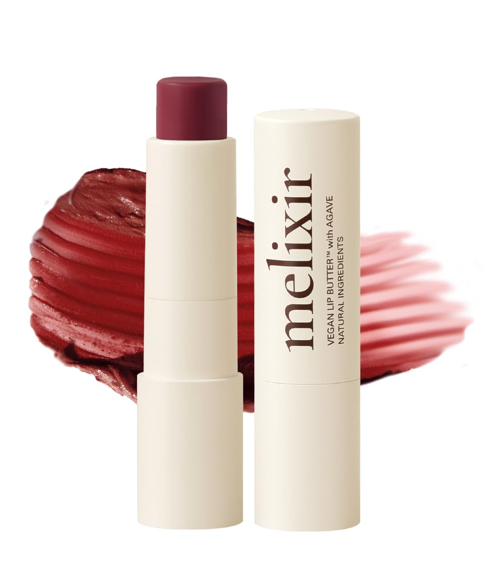 Melixir Vegan Lip Butter (12 Colors), Hydrating Tinted Lip Balm Stick, Bee-Free, Petrolatum-Free, Plant-Based, Moisturizes Dry & Chapped Lips With Shea Butter, Sheer, Natural Finish - #11 Autumn Rain
