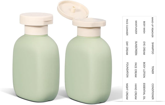 ASEVAT 3.4oz Travel Bottle with Flip Cap, Leak Proof Squeeze Bottles, Refillable Plastic Travel Containers for Creams, Lotion, Foundation, Shampoo, Conditioner