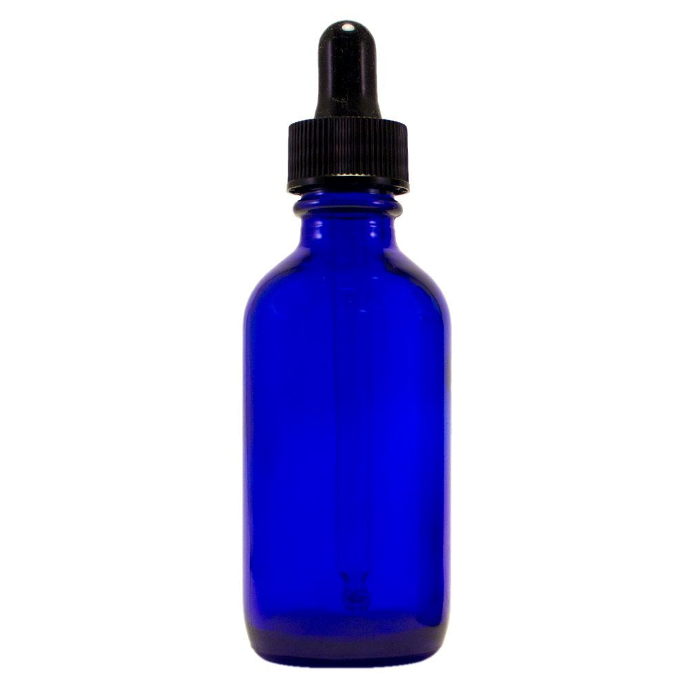 2 fl oz Cobalt Blue Glass Bottle with Glass Dropper - GreenHealth