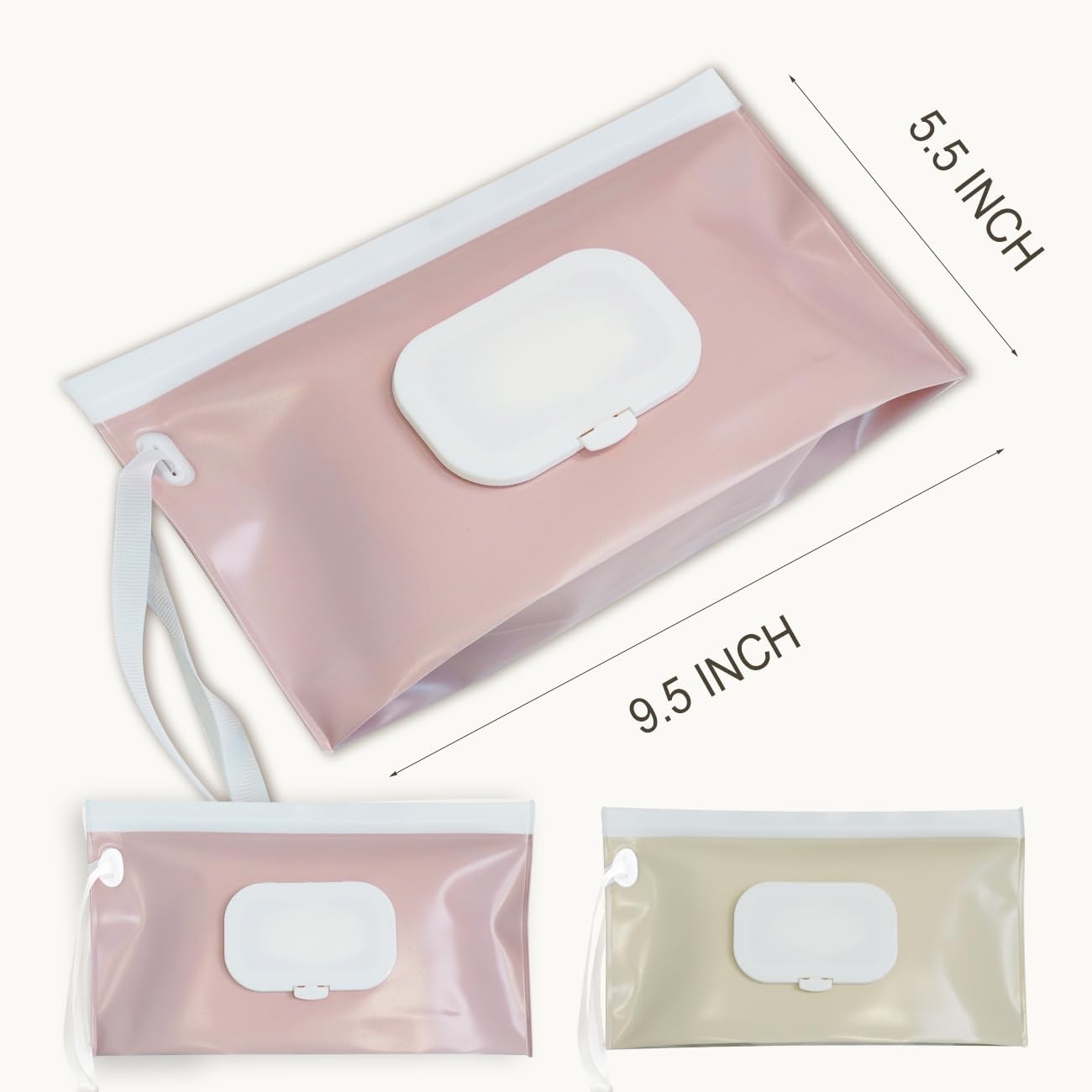 Baby wipes dispenser，portable baby wipes holder for outdoor, Refillable baby wipes container, on the go wet wipe pouch for travel, resuable wipes dispenser for hiking (Nude Pink)