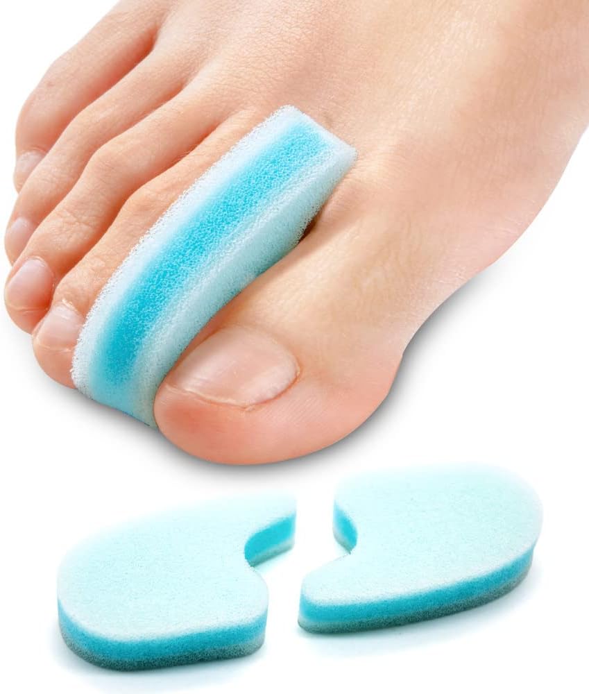 Sumiwish Foam Toe Separators, 10 Pack Breathable Toe Spacers, Reduce Friction and Relieve Corns Pain, Overlapping Toes Corrector - (Blue)