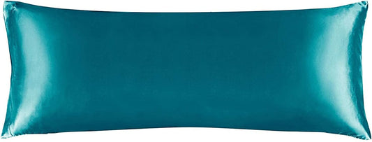 BEDELITE Satin Body Pillow Cover, Super Soft and Cooling Body Pillow Pillowcase for Hair and Skin, Breathable Silky Full Long Pillowcase Cover(20"x54", Teal)