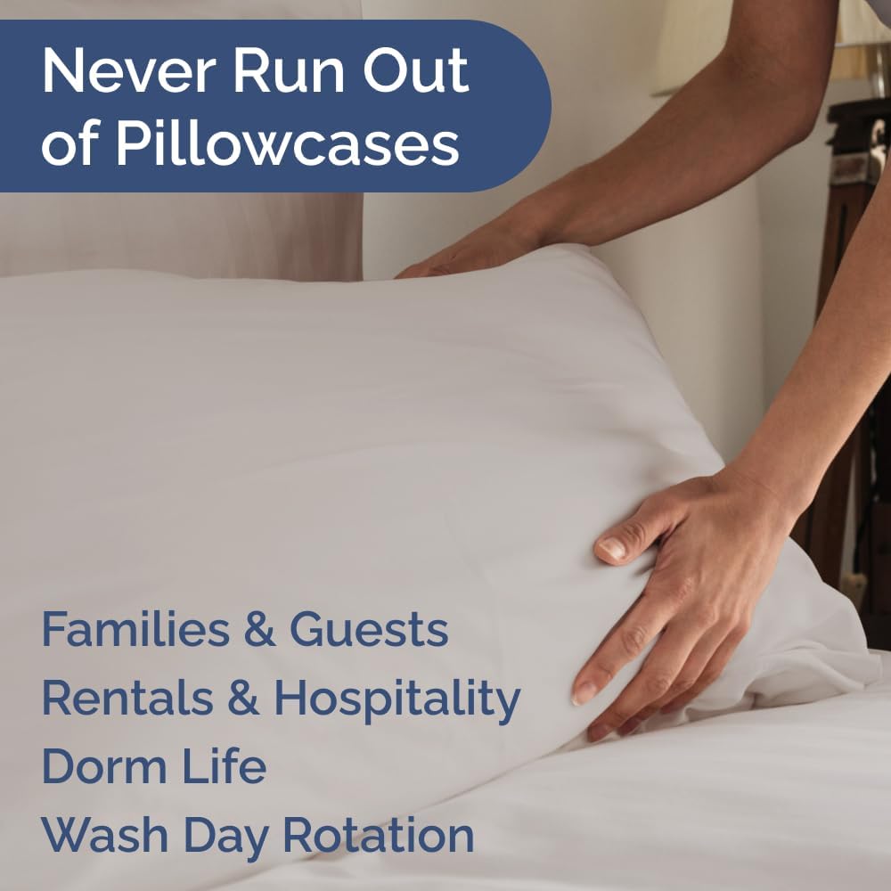 Standard Pillow Cases Set of 10 - Ultra Soft Hotel Quality Pillowcase Covers - Comfy & Wrinkle Free - Shrink, Stain and Fade Resistant - Machine Washable Pillow Protectors - 10 Piece Set - Light Grey