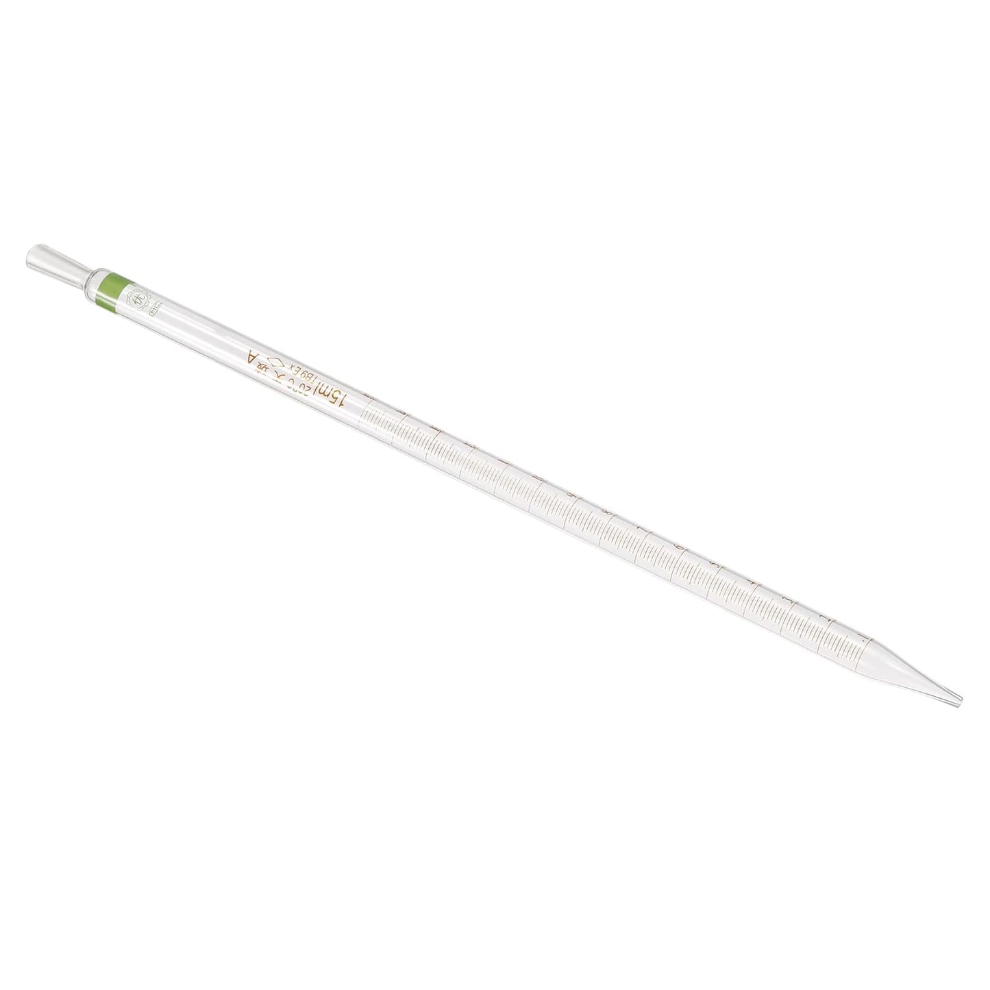 PATIKIL Graduated Dropper Pipettes, 1 Pcs 15ml Reusable Borosilicate Glass Pipette for Transfer Liquid for Laboratory, Chemistry, Clear