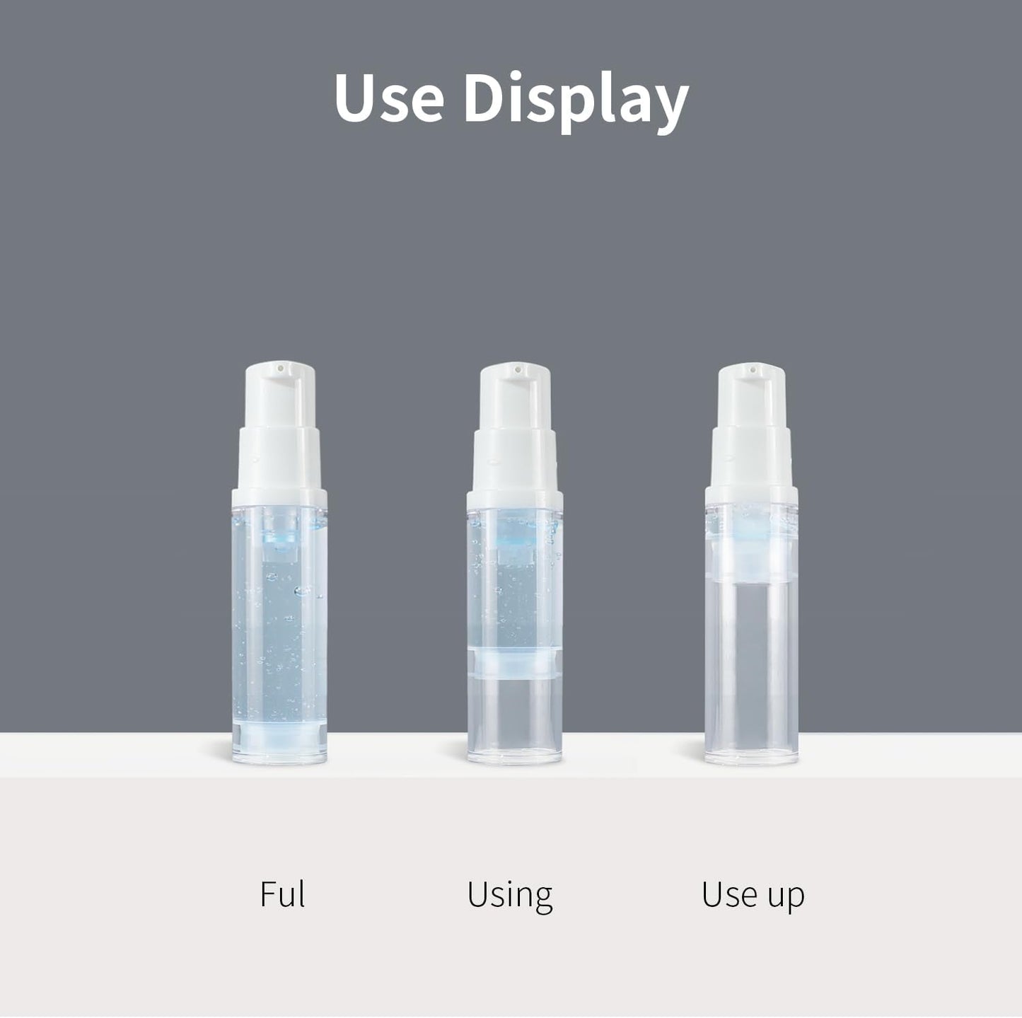 6 Pack 0.17 oz Plastic Empty Airless Pump Bottles Travel Size Refillable Leakproof Containers for Skincare Cosmetics Toiletries TSA Approved‌