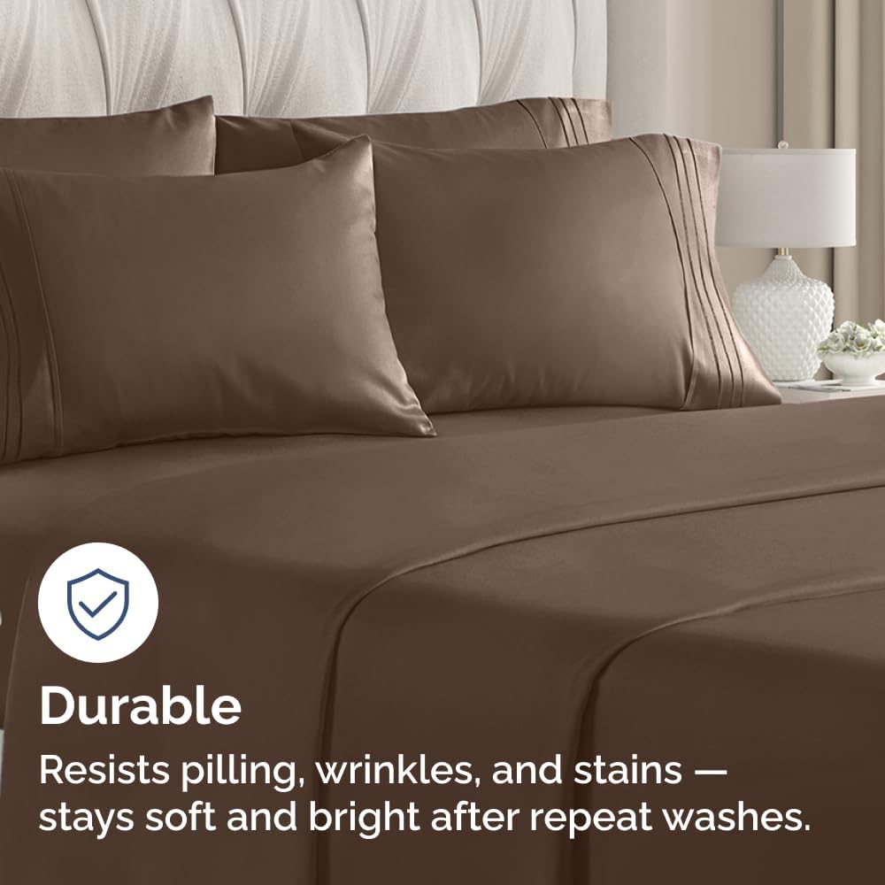 Standard Pillow Cases Set of 10 - Ultra Soft Hotel Quality Pillowcase Covers - Comfy, Cozy & Wrinkle Free - Shrink, Stain and Fade Resistant - Machine Washable Pillow Protectors - 10 Pcs Set - Brown