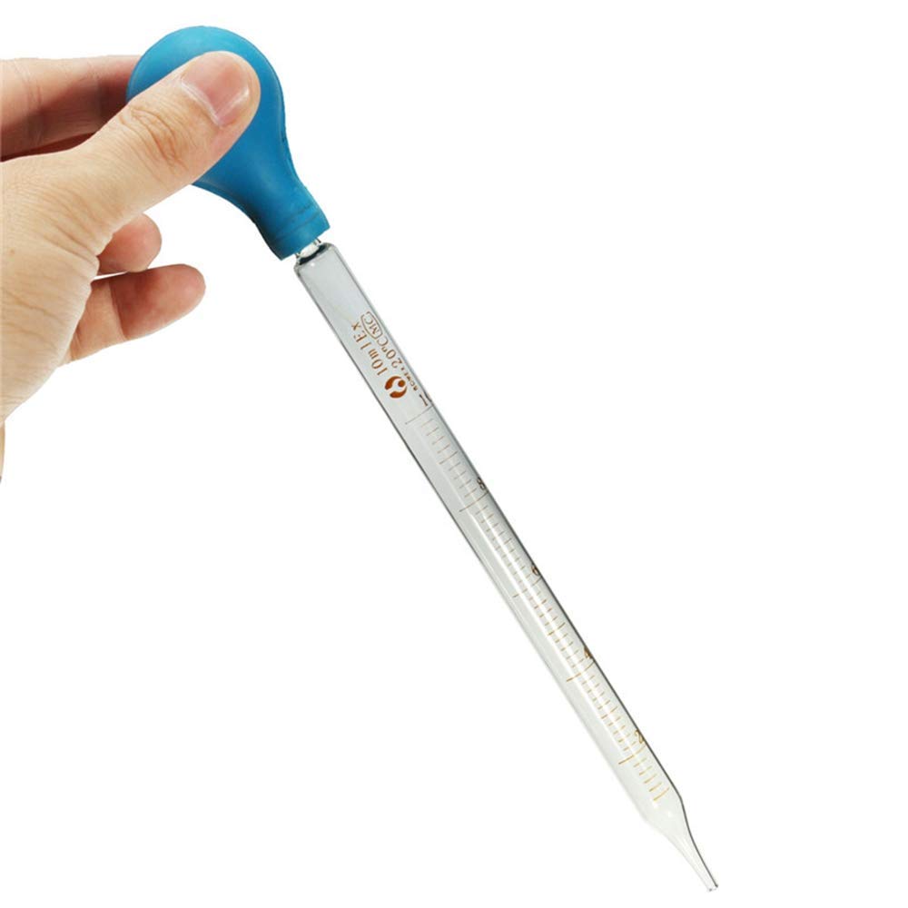 4Pcs Glass Graduated Dropper Pipette for Liquid Essential Oil, 10ml Lab Dropper Pipettes Transfer with Rubber Cap and 2Pcs Cleaning Brush