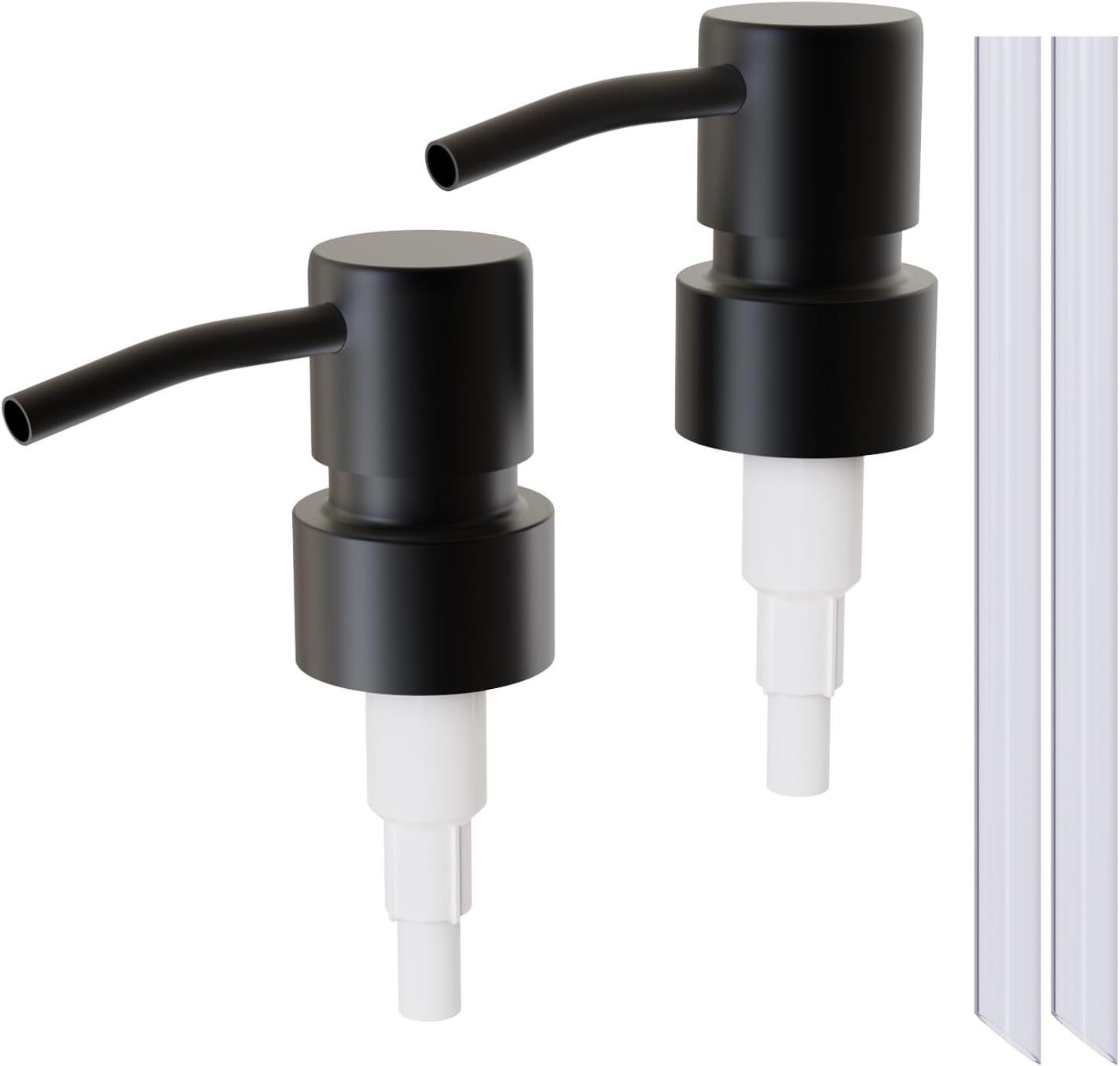 2Pack Black Stainless Steel Soap and Lotion Dispenser Pumps,Soap Dispenser Head Replacement Spare for Regular Bottle Mouth