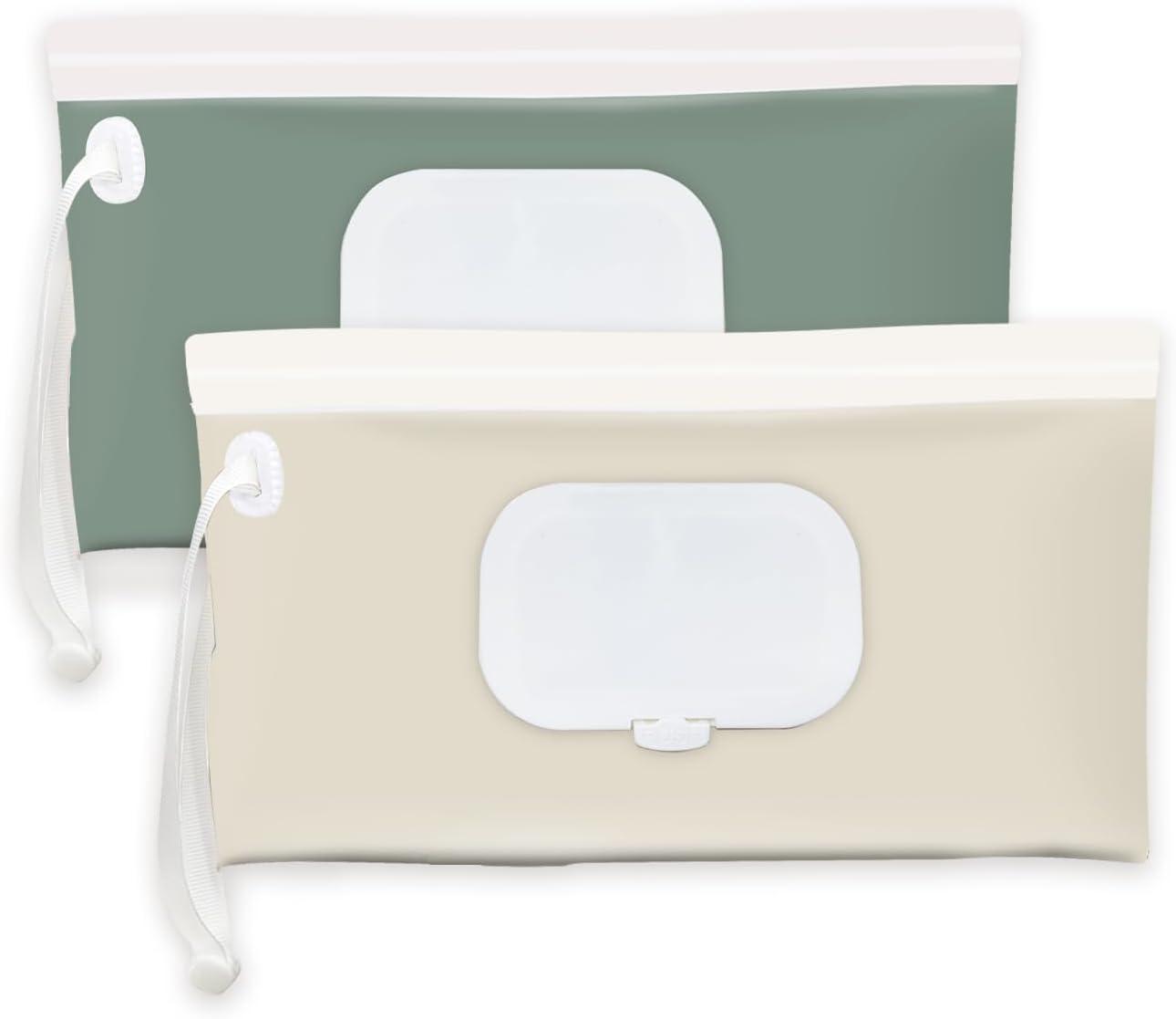Baby wipes dispenser，portable baby wipes holder for outdoor, Refillable baby wipes container, on the go wet wipe pouch for travel, resuable wipes dispenser for hiking (green)