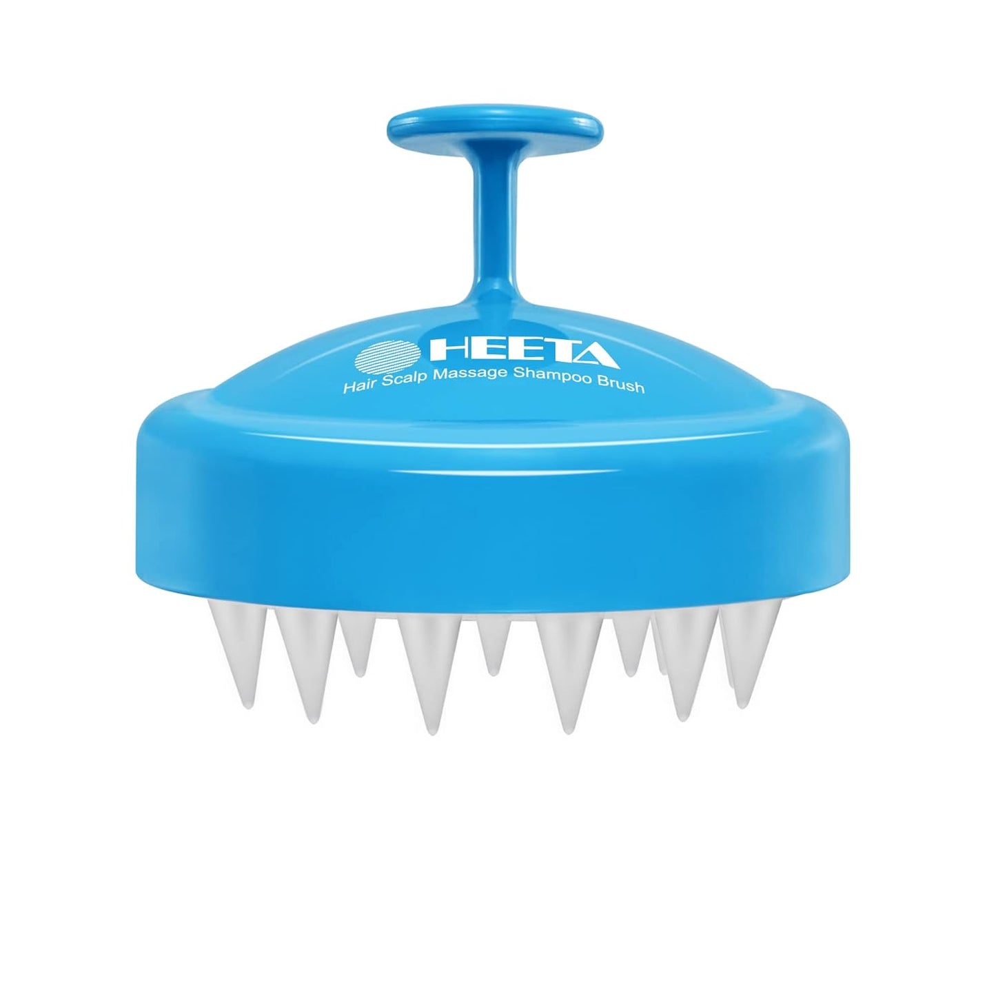 HEETA Scalp Massager with Soft Silicone Bristles for Hair Growth, Dandruff Removal and Exfoliation - Sky Blue Shampoo Brush