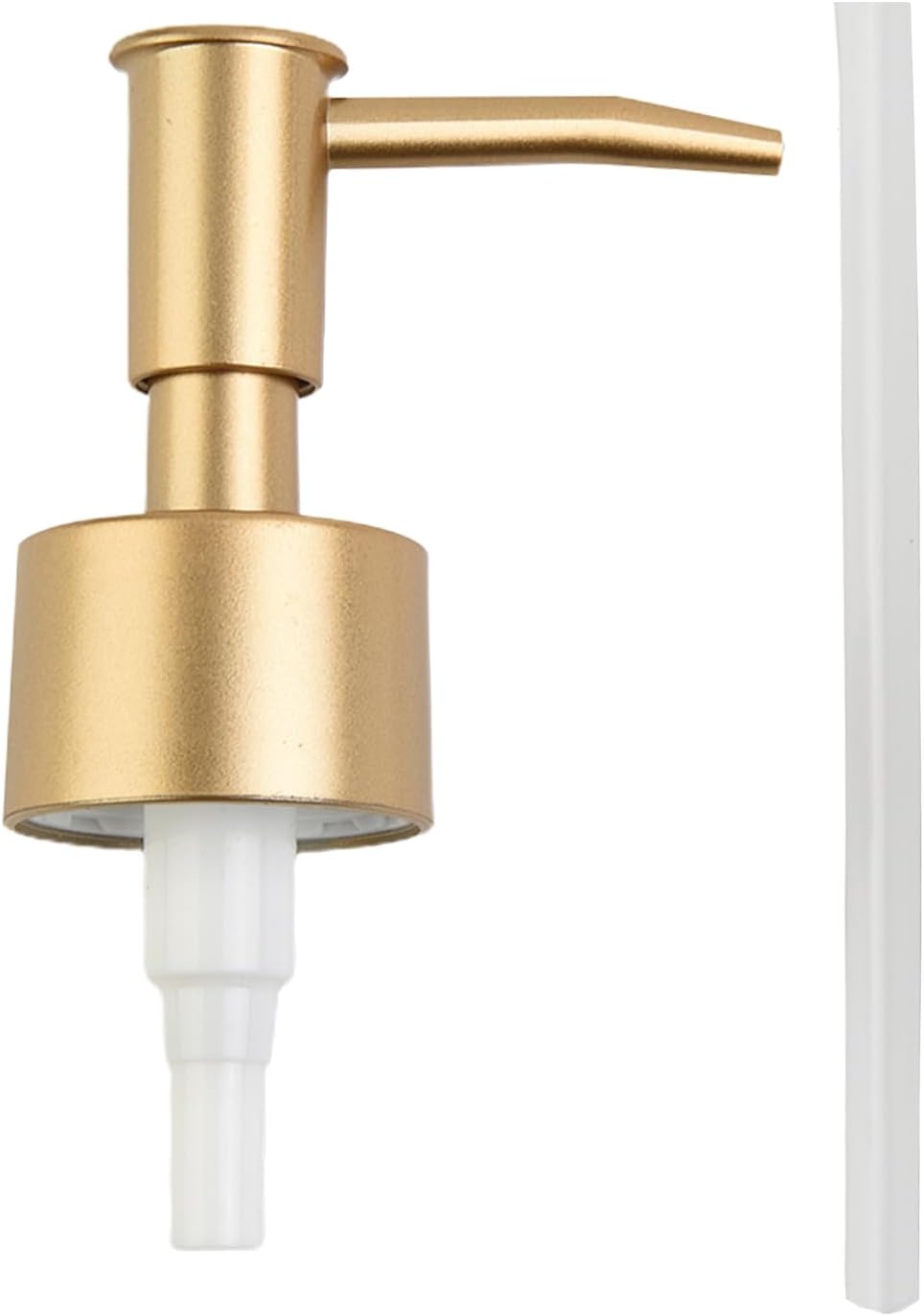 Lotion Soap Dispenser Bathroom Lotion Pump Dispenser Head with Metal Housing Strong Spring Design 28/400 Thread with Smooth Press Design for Cosmetics Skincare Products with 11cm Tube(Matte Gold)