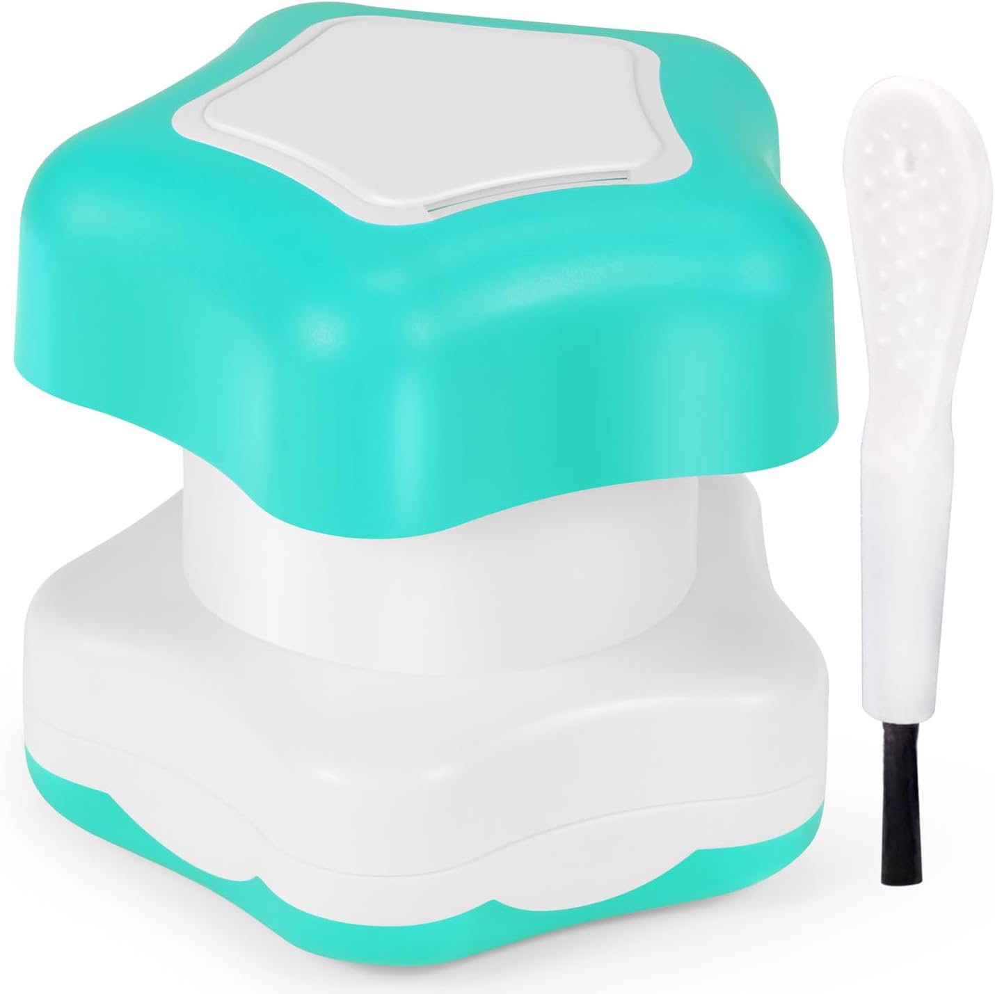 Johnbee Pill Crusher, Pill Grinder Fine Powder Extremely Fine. Storage Compartment. Pill Crushers for Elderly, Family and Pets. Silicone Edges. Grind Multiple Pills at Once - Cleaning Brush (Cyan)