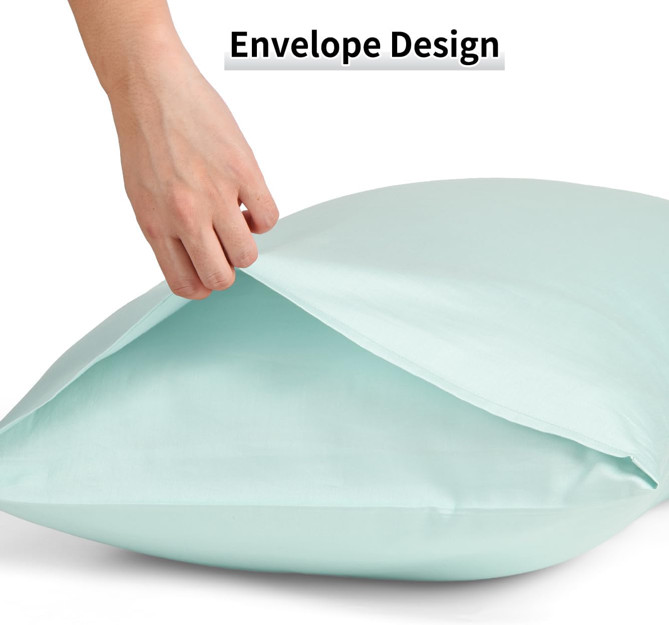 Warmstar Cotton Pillow Cases King Size Set of 2, 600 Thread Count Pillowcases 20x36 Inches, Soft Long Staple Cotton Pillowcases Breathable with Envelope Closure, Lagoon