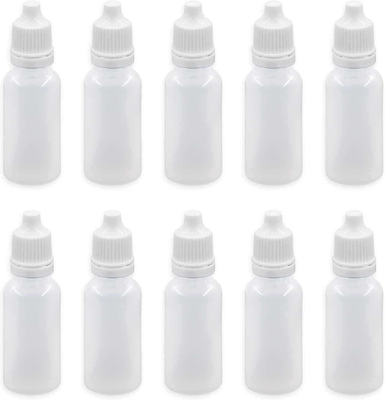 10 Pcs Dropper Bottles, 15ml/0.5 oz Empty Squeezable Small Mouth Dropper Bottle, Liquid Dropper Bottle with White Cap