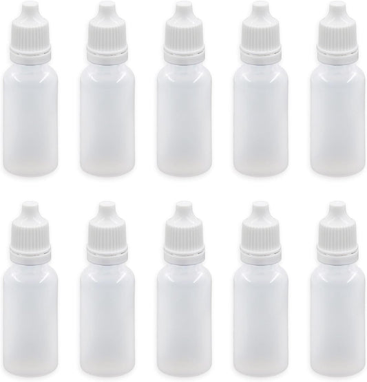 10 Pcs Dropper Bottles, 15ml/0.5 oz Empty Squeezable Small Mouth Dropper Bottle, Liquid Dropper Bottle with White Cap