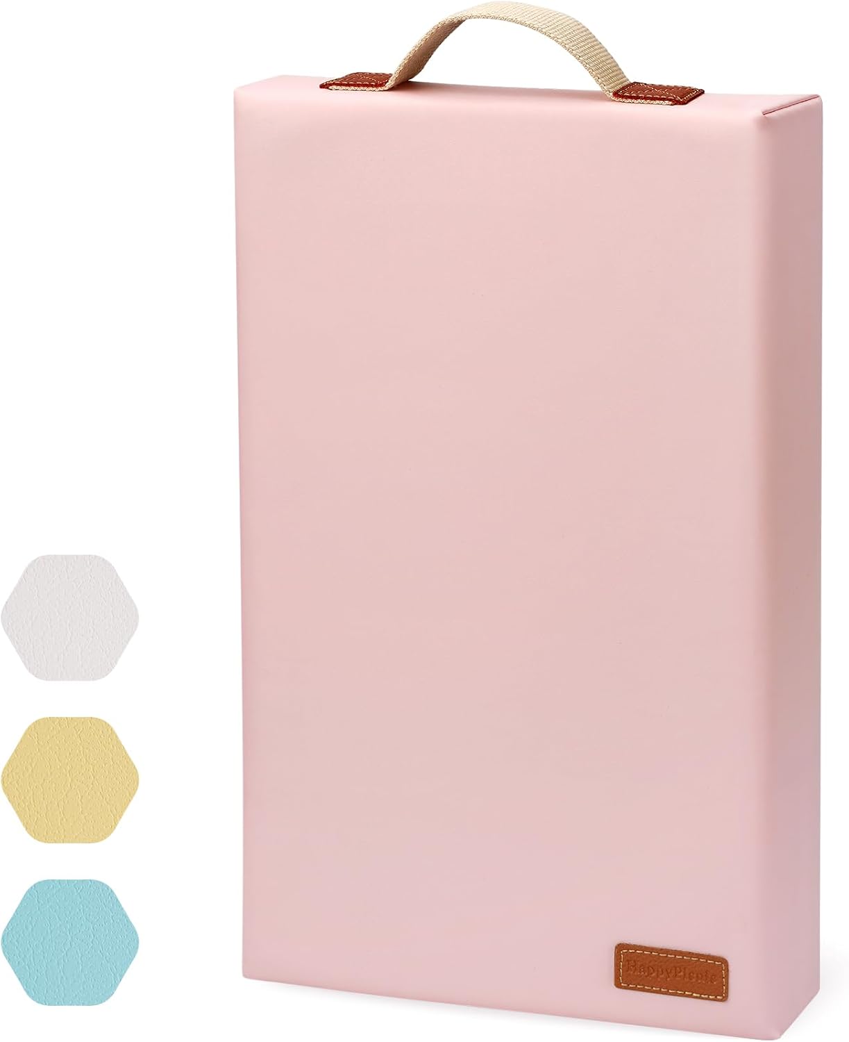 HappyPicnic Waterproof Kneeling Pad for Garden or Bath, 2 inch Thick Soft Foam Kneeler Mat for Gardeners Knee Support or Bathtub Bathing with Handle and Removable Cover - Pink