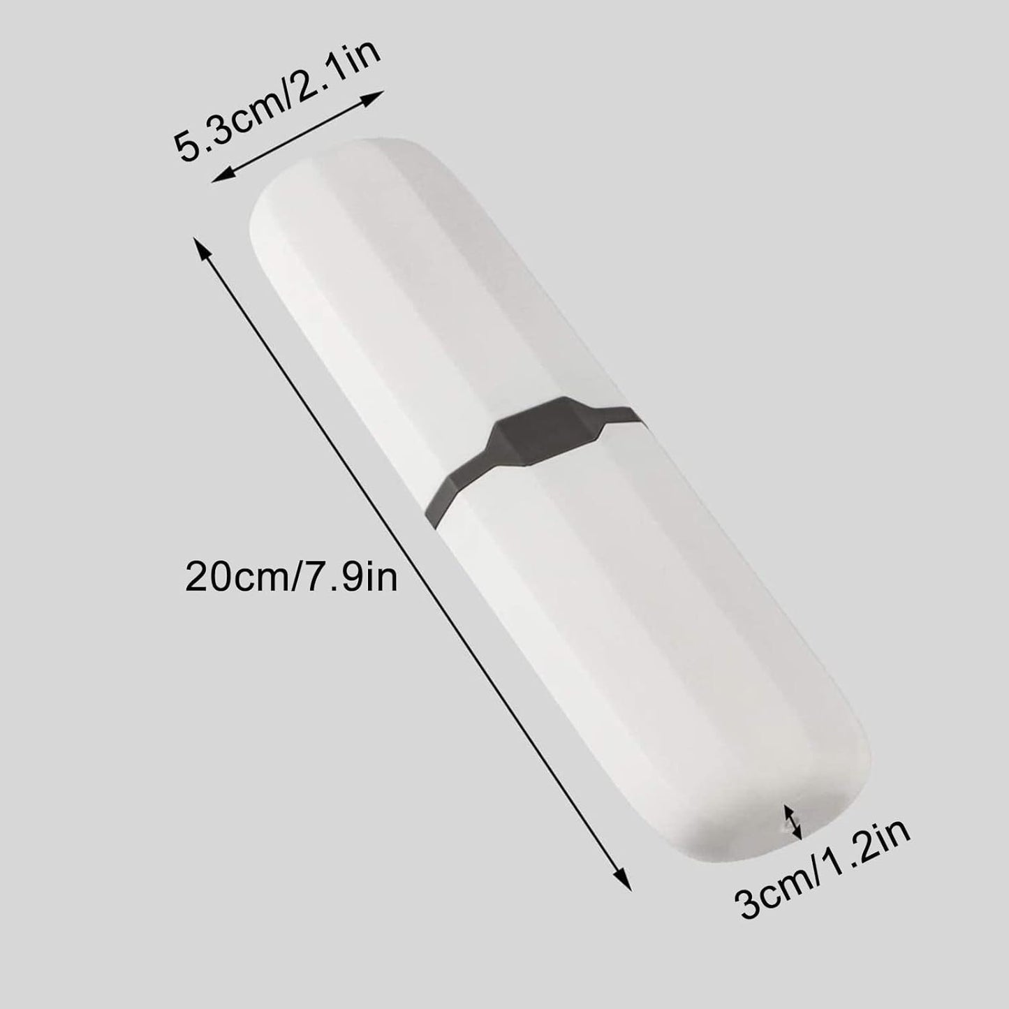 Yeeco Toothbrush Case 2 Pack, Plastic Travel Toothbrush Holder, White, 7.9'2.1'1.2' Portable