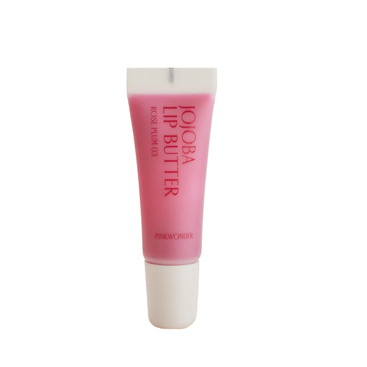 PINKWONDER Jojoba Lip Butter (03 Rose Plum) | Hydrating Lip Balm with Organic Jojoba Oil | Non-Sticky Lip Gloss for Dark Lips | Korean Lip Balm