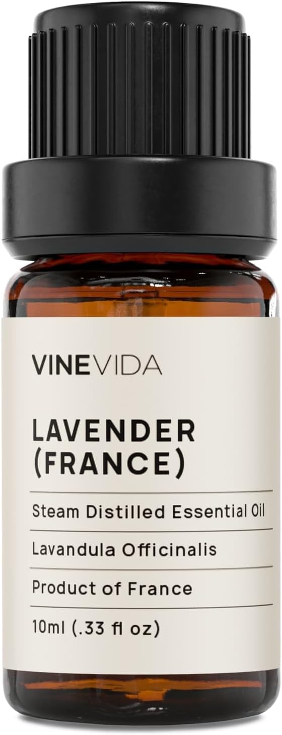 VINEVIDA Lavender France Essential Oil 10 mL - Undiluted Lavender Oil 10 mL - Lavender Candle Oil Scent - DIY Candle Scents for Candlemaking - 10 mL Essential Oil for Soap Making Safe for Skin
