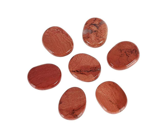 7 Pieces Natural Massage Stones Set for Professional or Home Spa, Smooth and Natural Massage Stones (Ruby Stone)