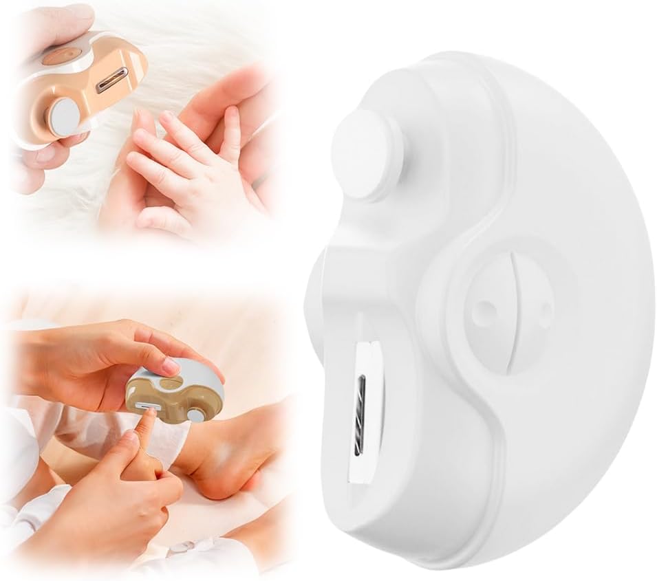 Electric Nail Clippers for Seniors, 2025 New 3 in 1 Electric Polishing Automatic Nail Clippers, Electric Nail Trimmer for Fingers and Toes with 2 Adjustable Speeds for Senior Adults (White)