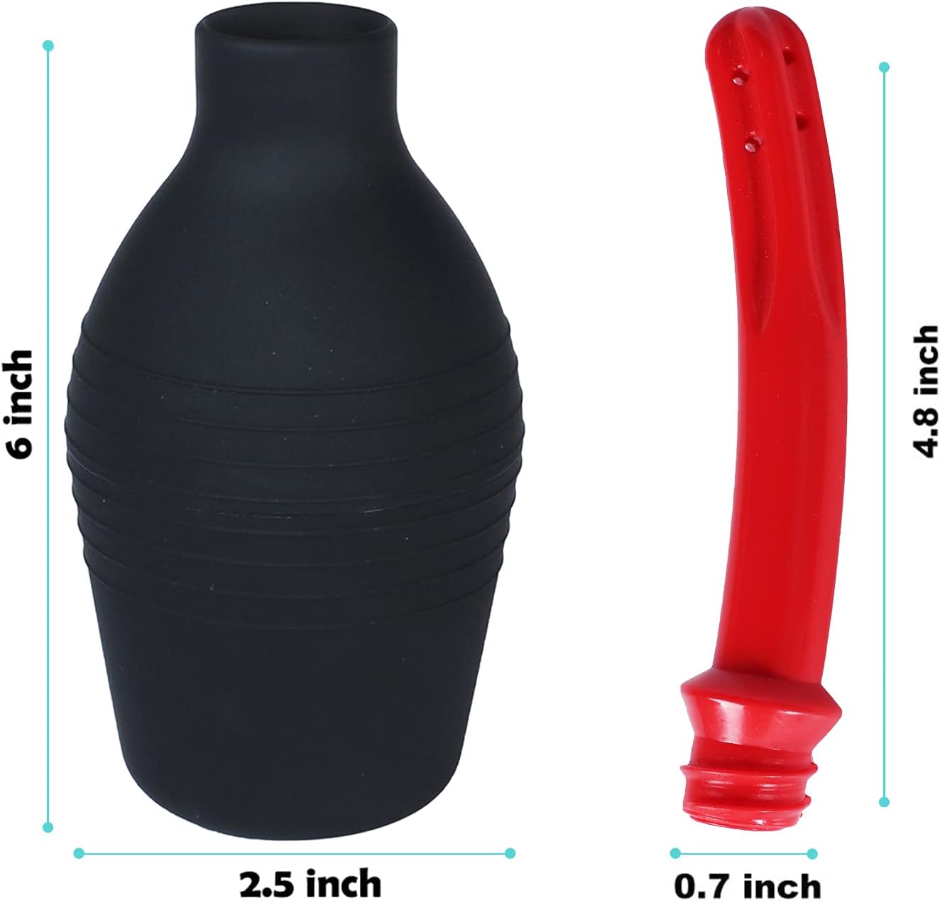 Abyclean Anal Douche Enema Bulb Vaginal Douche Enema Cleaner for Women’s or Man’s Health (500ml Black and Red)