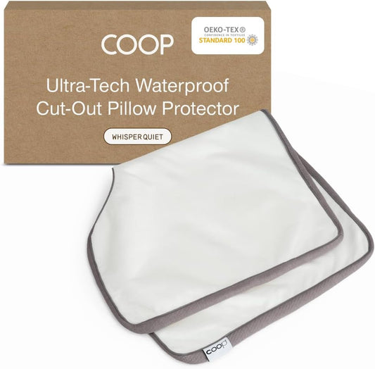 Coop Home Goods Ultra-Tech Waterproof Cut-Out Pillow Protector – Zippered Cover for Cut-Out Pillows, Queen Size, Oeko-Tex Certified, Breathable, Machine Washable