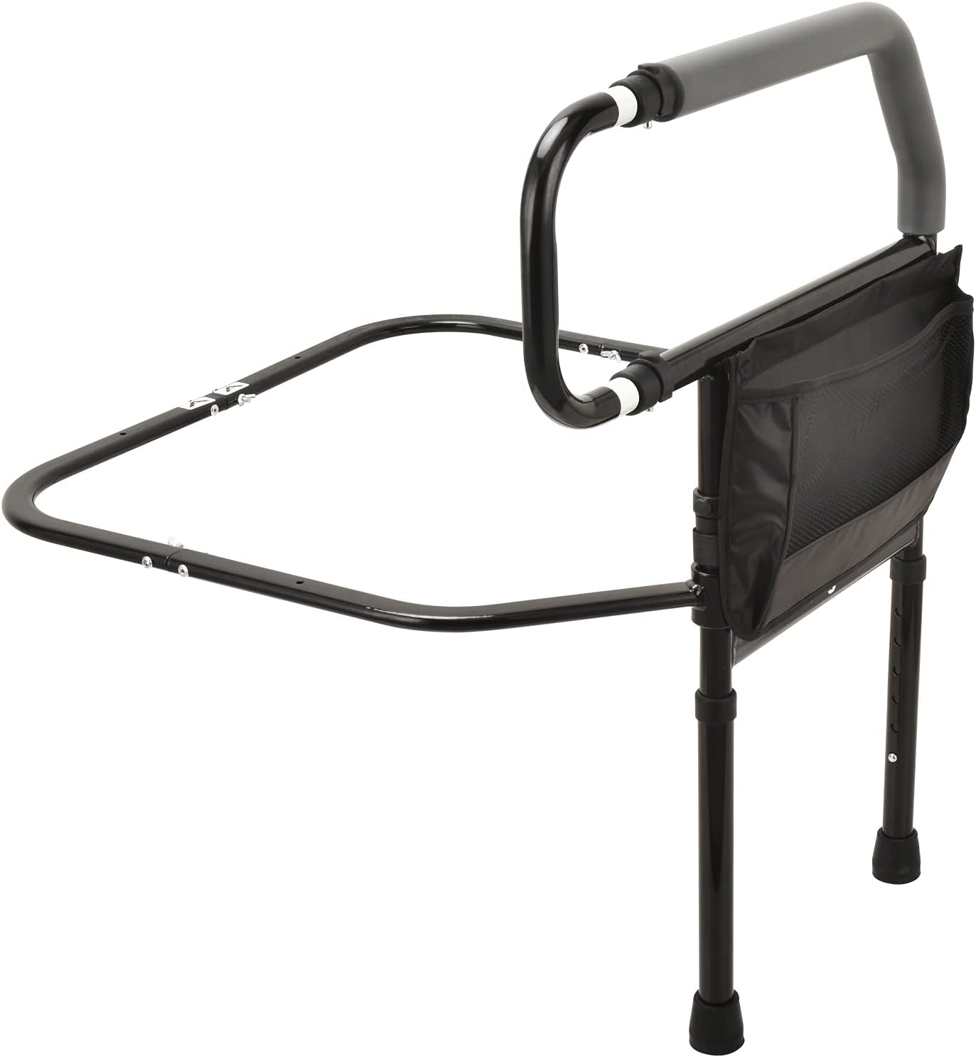 Sangohe Bed Rail for Elderly, Bed Assist Grab Bar Handle with Storage Pocket, Safety Bed Rails for Elderly Adults Getting in & Out of Bed at Home and Dorm - Fit King, Queen, Full, Twin