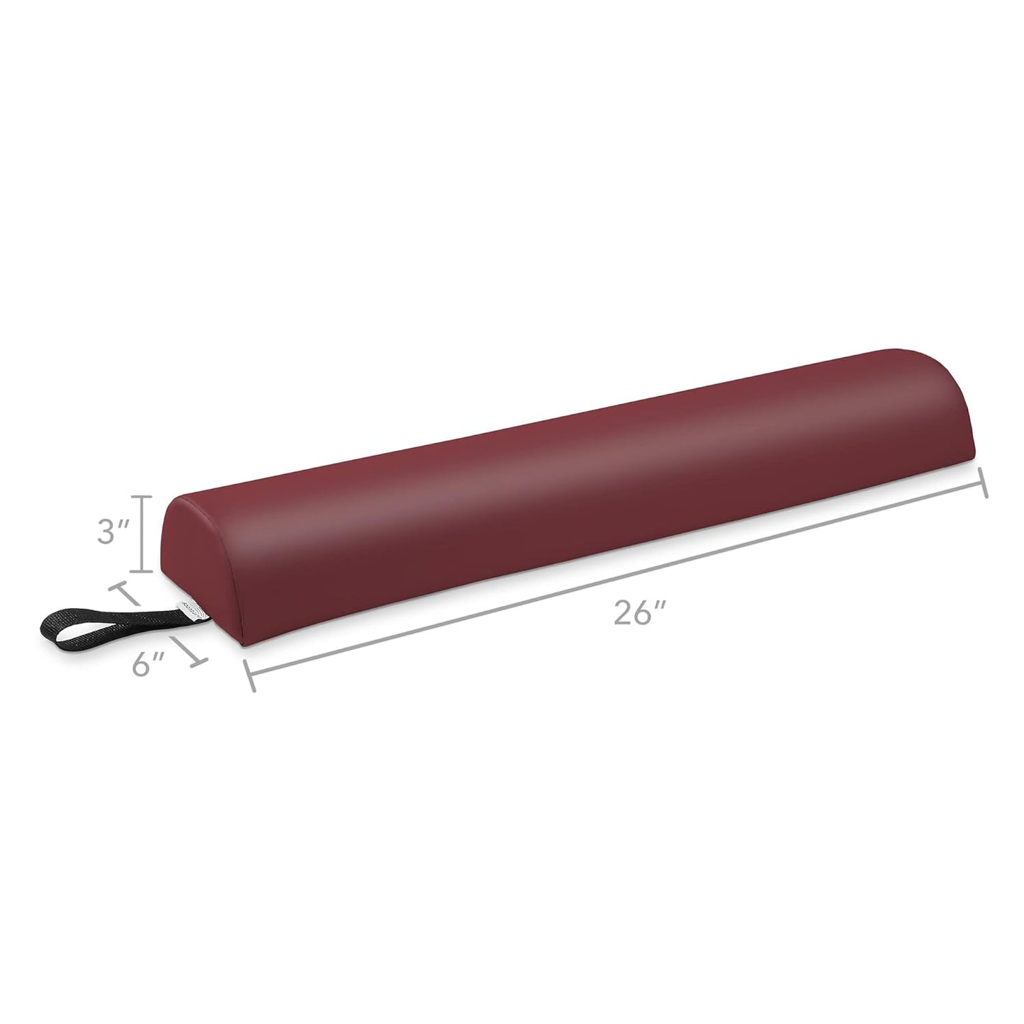 Saloniture Half Round Massage Table Bolster Pillow Pad - 26 x 6 x 3 Inch - Burgundy