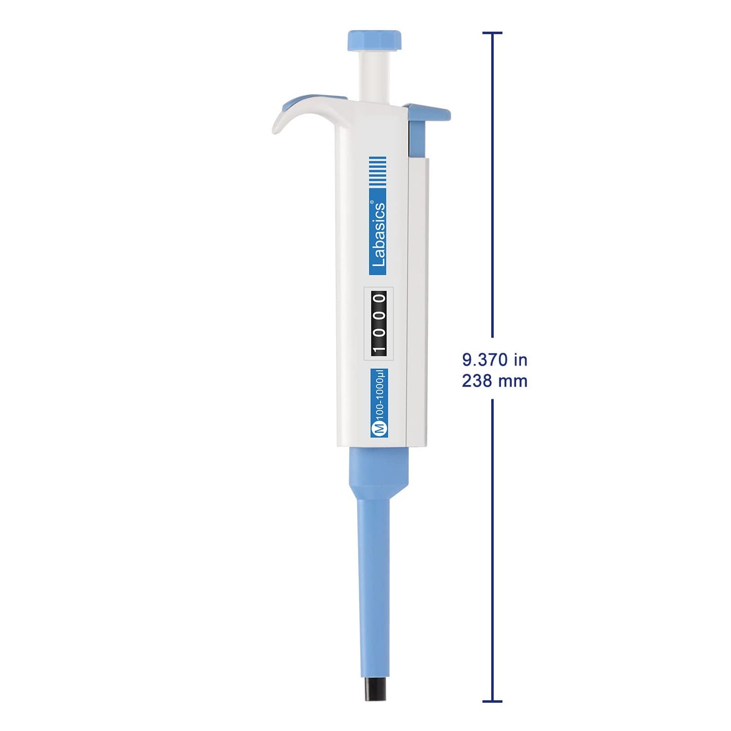 Labasics Single Channel Pipettor Controller, Adjustable Variable Volume Micropipette Pipette Pipet with Replaceable Tip Cone for Laboratory Research, 100-1000 µL