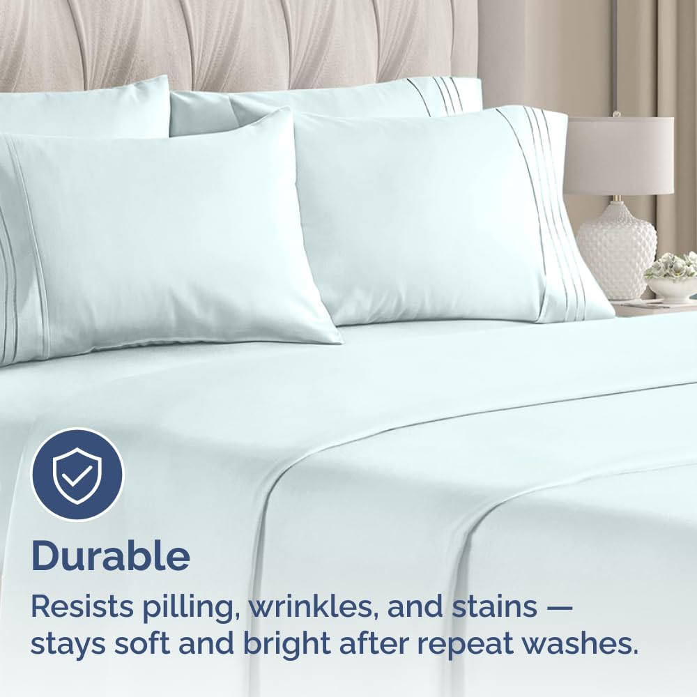 Standard Pillow Cases Set of 10 - Ultra Soft Hotel Quality Pillowcase Covers - Comfy, Cozy & Wrinkle Free - Shrink, Stain & Fade Resistant - Machine Washable Pillow Protectors - 10 Pcs Set - Ice Blue