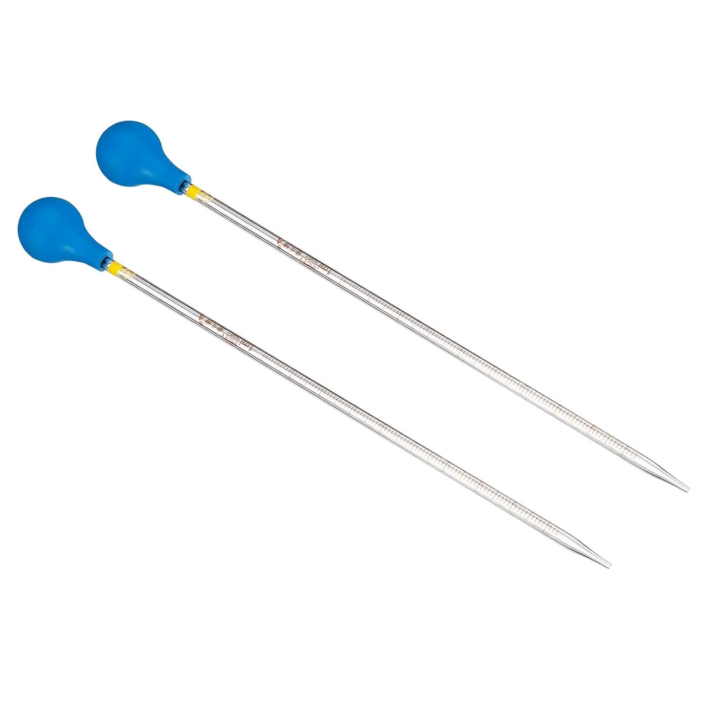 PATIKIL Graduated Dropper Pipettes Kit, 2pcs 1ml Borosilicate Glass Pipette with Rubber Cap for Transfer Liquid for Lab, Chemistry, Clear